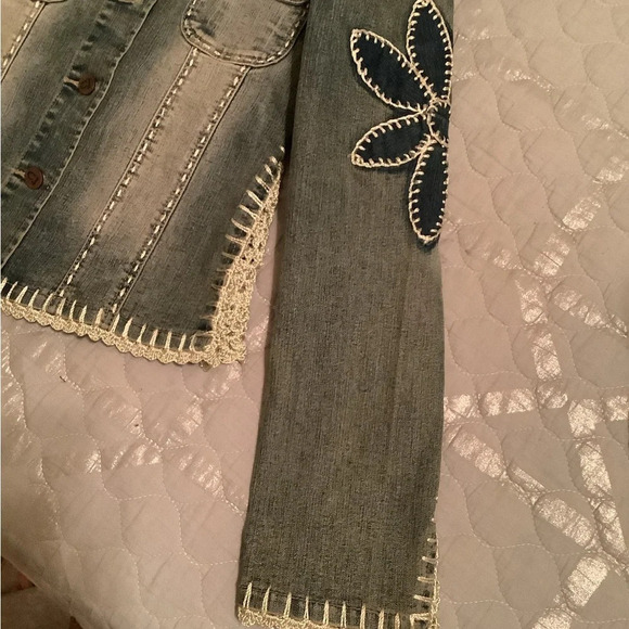 CREST~VINTAGE~BOHO~JEAN JACKET~S~ - Picture 15 of 16